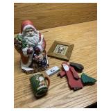 Old world Santa cookie jar and other Christmas