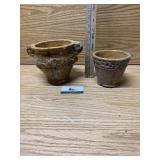 Terra-cotta glazed flower pots