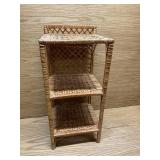 Wicker shelf 13 wide 29 tall 12 deep