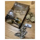 Iris and herringbone flower vase