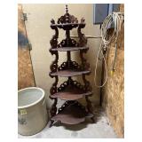 Victorian walnut corner shelf 6 foot tall