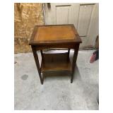 Leather inlaid side table