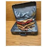 Vintage suitcase and hangers