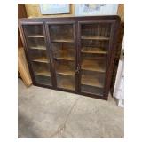 Quartersawn oak three door bookcase