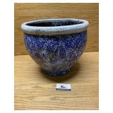 Terra-cotta glazed pot 14 inches tall 16 1/2