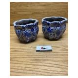 5 1/2 inch tall terra-cotta glazed pots