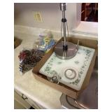 Paper towel holder and plastic clothes pins