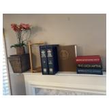 Contents on top of fireplace