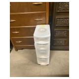 Plastic four-door rolling storage units