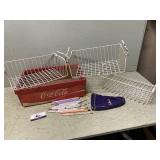 Coca-Cola crate and advertising pencils