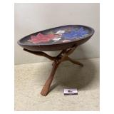 Folding wooden stand