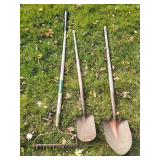 Metal Shovels and Rake