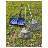 Plastic Rakes and Shovel