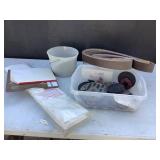 Miscellaneous grinder wheels and belt sander paper