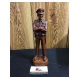 Handcrafted Wooden Police Officer Statue