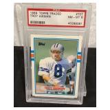 1989 Topps Traded Troy Aikman Rookie PSA 8