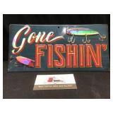 Gone Fishing Metal Sign