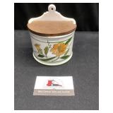 Floral Print Salt Crock