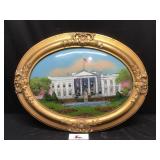 White House Painted Glass Oval Frame