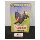 Champion Metal Sign