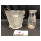 Ice Bucket and Milk Bottle