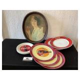 Coca Cola plates and tray