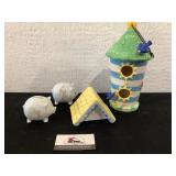 Piggy Banks and Birdhouse