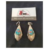Sterling Silver Bavajo Turquoise Earrings