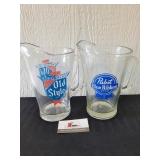 Pabst Blue Ribbon and Old Style Beer Pitchers