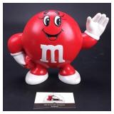 Ceramic Red M&M Bank