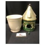 Birdhouse & Ceramic Pot