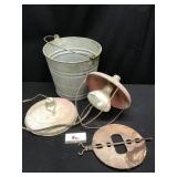 Vintage lights & Galvanized Bucket