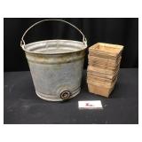 Galvanized Bucket w/ Fruit Crates