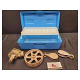 Tool Box with Miscellaneous Metal Pullys