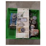 Green Tackle Box, Padlocks & Gauges