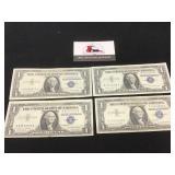 4 Piece 1957-A Silver Certificates