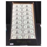1981 Uncut Sheet 16 $1 Atlanta Notes