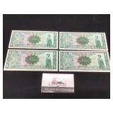 4 Notes Uncirculated paraguay -Consecutive