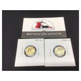 Two 1940-S Mercury Dime UNC