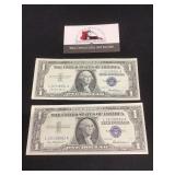 Two 1957 $1 Silver Certificate ( consecutive #