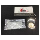 Coin Key Chain "New" Unused with 20 Pence Coin