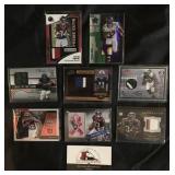 Lot of 8 NFL Game Used Jersey Cards - Taylor, Moss