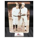 Metal Babe Ruth and Ty Cobb Sign