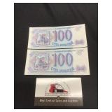 Two Foreign Bank Notes- Consecutive #