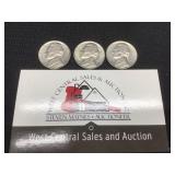 Three 1940 Jefferson Nickel ( High Grade)