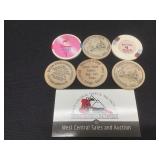 Wooden Nickel and Casino Tokens