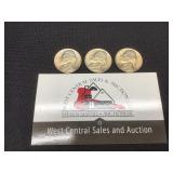 Three 1941-D Jefferson Nickels
