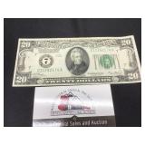 1928 Chicago $20 Note w/Redeem in Gold Clause