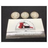 3 Barber Quarters 1912,1913,1914