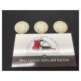 Three Barber Quarters 1908 P- D-O